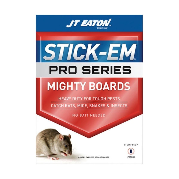 Excellent Appliances Stick-Em Pro Series Mighty Boards Small Glue Animal Trap for Rodents Snakes w/Insects, 12PK EX3302865 - main